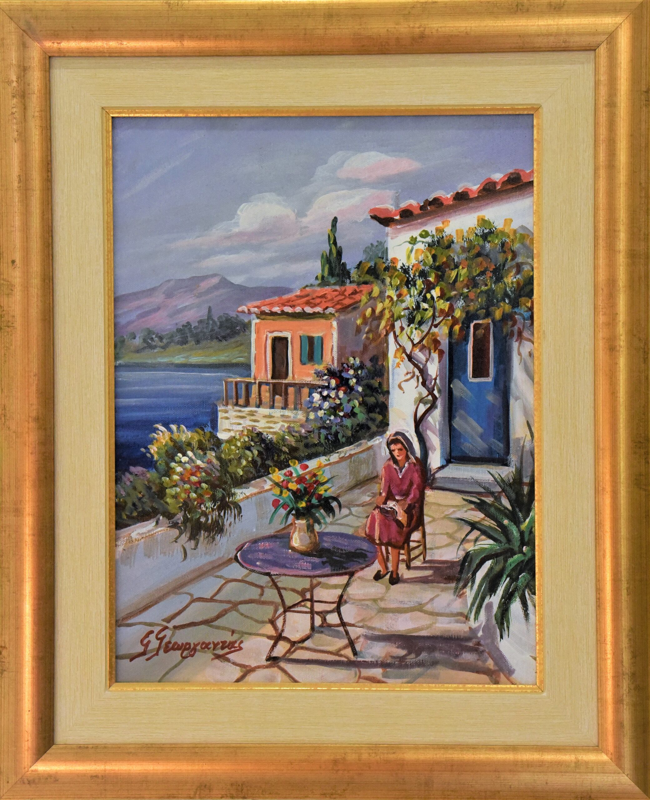 Καφέ στο καλτερίμι Γιωργαντάς | 45 × 55 εκ.