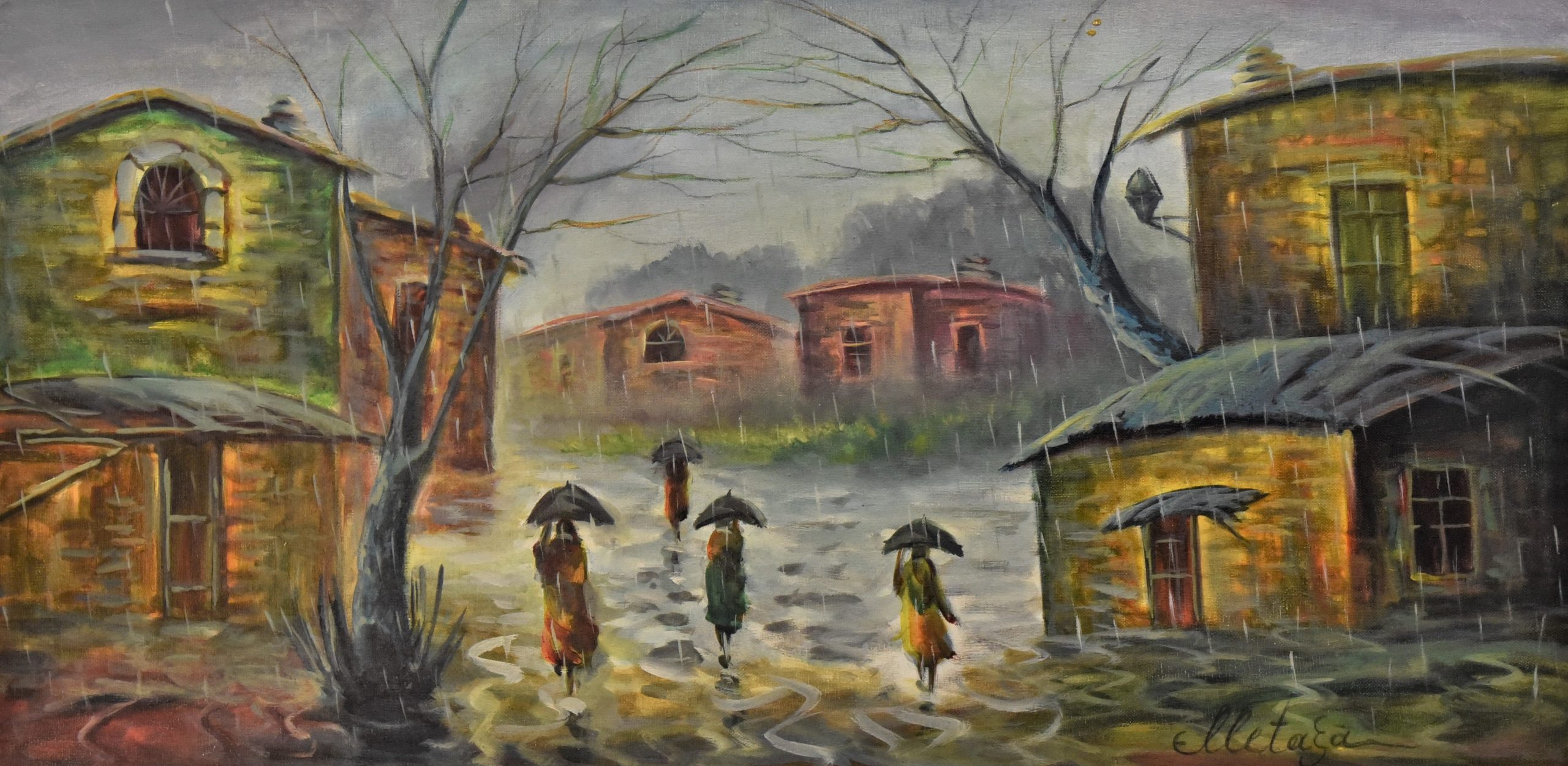 Βροχή – Μεταξά | 100 × 50 εκ.