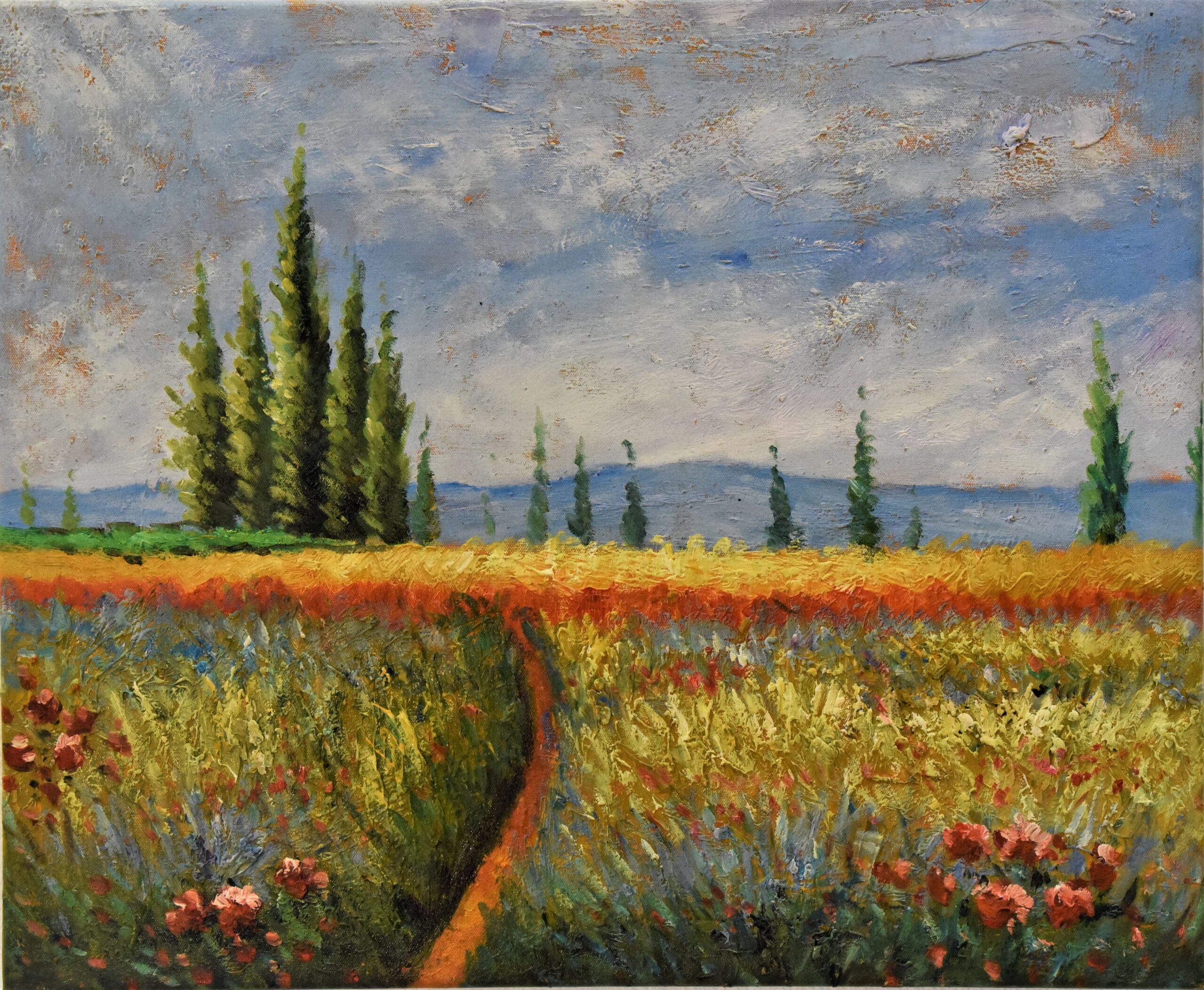 Τοπίο με κυπαρίσσια – Badri | 60 × 50 εκ.