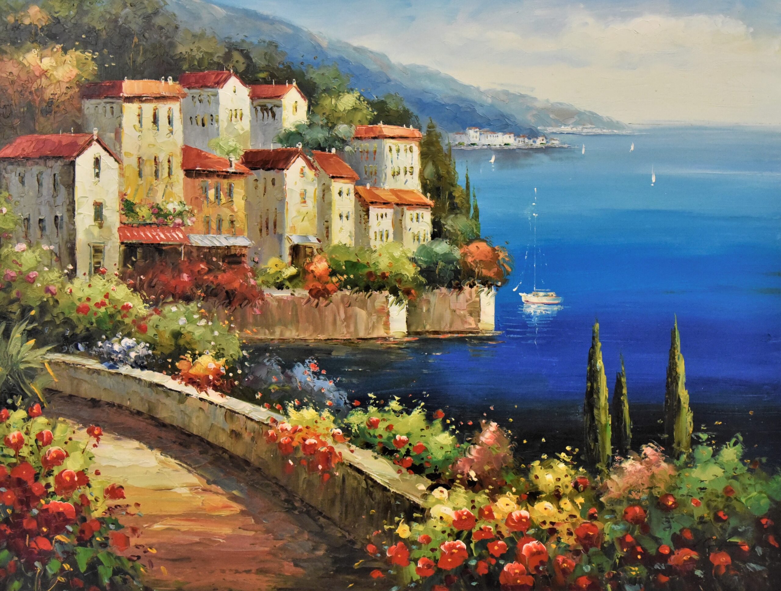 Σπίτια στην θάλασσα – L. Culiem | 120 × 90 εκ.