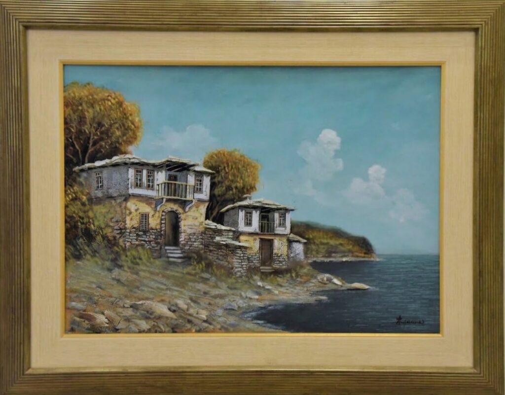 Σπίτια στην θάλασσα – Ζυματίκας | 93 × 73 εκ.