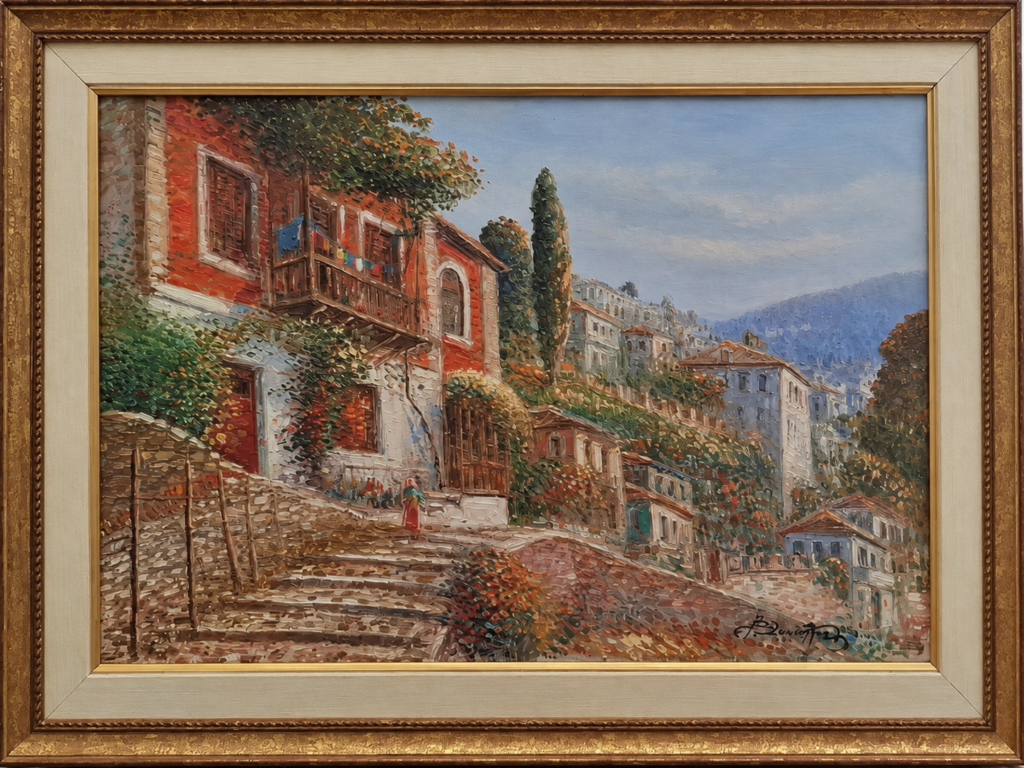 Στα σοκάκια του χωριού | 85 x 65 εκ.